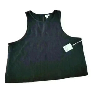 ☆ A.N.A Black Guaze Cotton Keyhole Sleeveless Crop Top Size XXL.. 3/$30